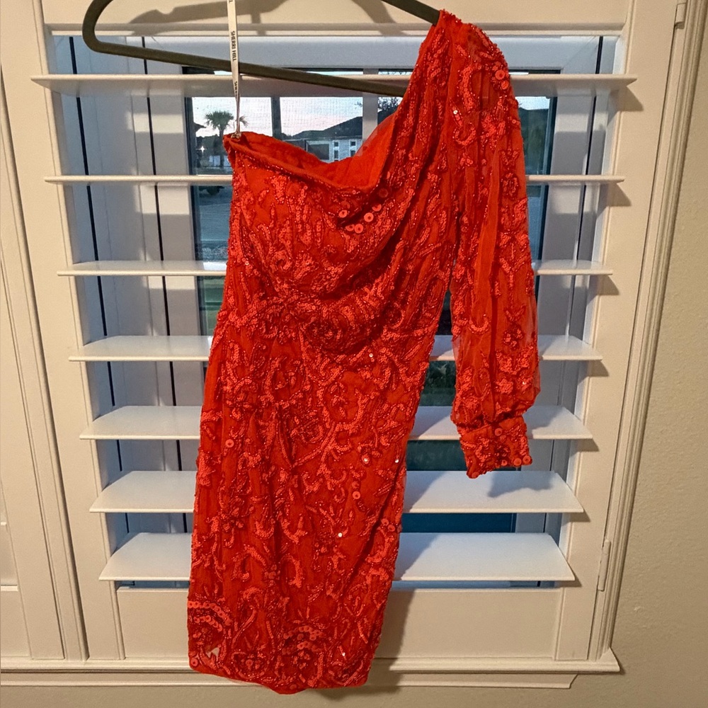 Sherri Hill Scarlet One-Shoulder Dress